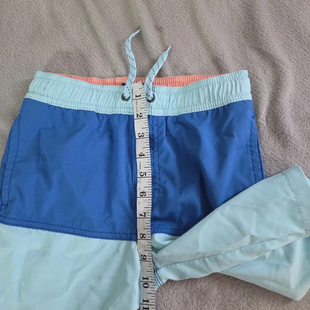 Oshkosh bgosh Boys Size 8 Drawstring Colorblock Swim Trunks Blue